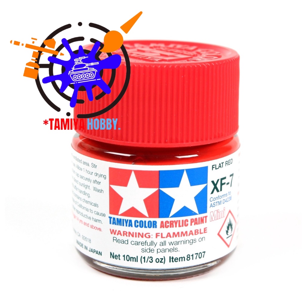 สีสูตรน้ำชนิดด้าน Tamiya Acrylic XF7 Flat Red 10ml