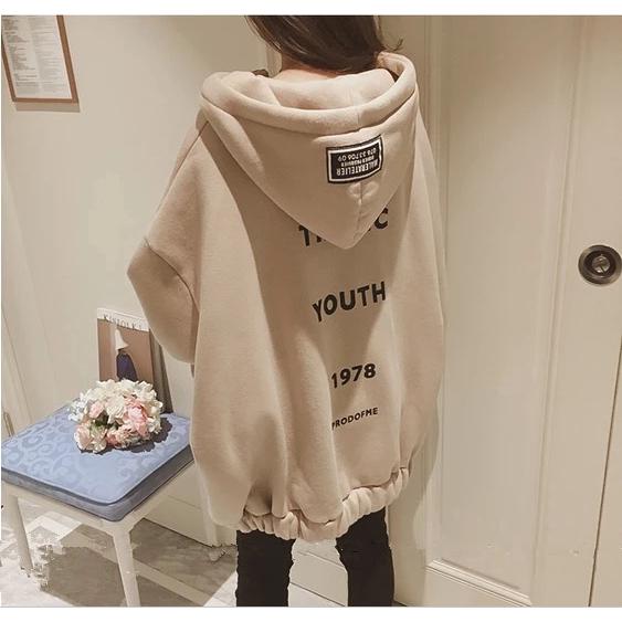เสื้อกันหนาวแขนยาวผ้ากำมะหยี่สไตล์เกาหลีสำหรับผู้หญิง