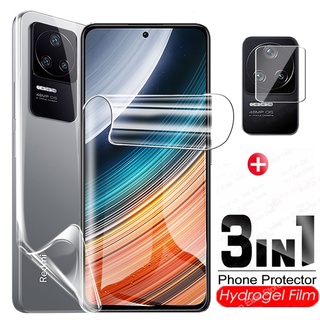 3-in-1 ฟิล์มไฮโดรเจลกันรอยหน้าจอ ด้านหลัง สําหรับ Xiaomi Redmi k40s k50g k50 poco M4 x4 f4 gt nfc pro 4G 5g c40 c31