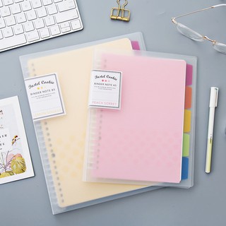 Kokuyo โน๊ตบุ๊คใบหลวม ความสะดวกสบาย ถูก Notebook Binder Note A5 B5 A4Pastel Cookie Loose Leaf