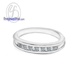 Finejewelthai-แหวนเพชรCZ-แหวนเงินแท้-เพชรสังเคราะห์-Silver-Daimond-CZ-Ring-R1028cz-rd (สามารถเลือกสีตัวเรือนได้)