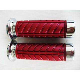 MOTORCYCLE CRUISER HANDLE GRIP SET "RED" CLASSIC // ปลอกแฮนด์ สีแดง (1 คู่) สินค้าคุณภาพดี