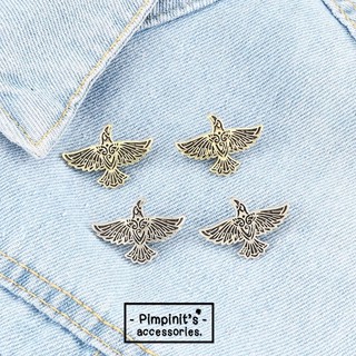 📬 พร้อมส่ง : เข็มกลัดเซ็ทเหยี่ยวบินสีเงินและสีทอง | Sliver &amp; Gold Flying Eagle Brooch Pin.