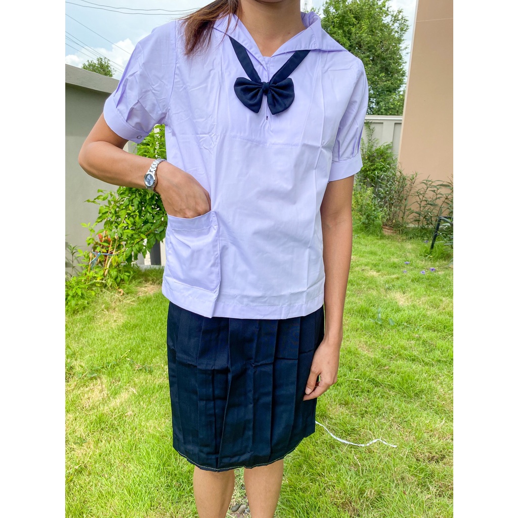💥SALE💥เสื้อนักเรียนหญิง ชุดนักเรียน ชุด ม.ต้น ปกทหารเรือ เสื้อคอทหารเรือ ราคาถูก -พร้อมส่งครบทุกไซด์ - รูปที่ 4