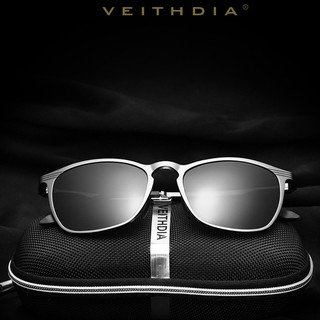 (พร้อมส่ง สินค้าถึงไทยแล้ว) แว่นกันแดด VEITHDIA (รุ่น : 6630)  Gray frame Gray Lens