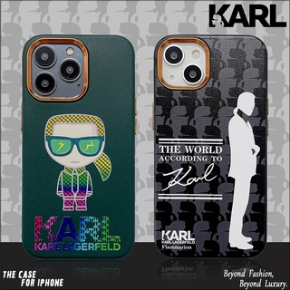 Karl เคสโทรศัพท์มือถือหนัง TPU กันกระแทก กันรอยเลนส์กล้อง ลายคนแก่ สําหรับ iPhone 14 Pro Max 11 Pro 12 Pro 13 Pro Max 3 in 1