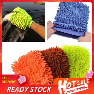 ❂Rx❂ถุงมือไมโครไฟเบอร์ Chenille Mitt ทําความสะอาดรถยนต์ 1 ชิ้น