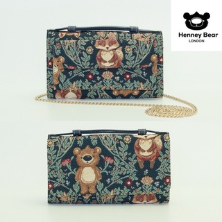 Henneybear - HW069 กระเป๋ารุ่น 2in1 ลายแบร์&amp;ฟ็อก สายโซ่คอสบอดี้ รุ่นขายดี