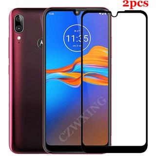 2PCS กระจก Motorola Moto E6 Plus Tempered Glass Full Cover Glass Screen Protector กระจกครอบเต็ม ป้องกันหน้าจอ ฟิล์ม