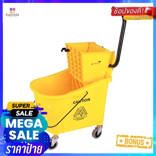 ถังบิดม็อบคันโยกมีล้อ BE MAN BMU01 36 ลิตร สีเหลืองMOP WRINGER BUCKET WITH CASTERS BE MAN BMU01 36L YELLOW