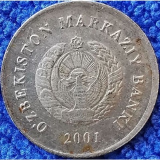 เหรียญ​ต่างประเทศ​ ฮุส​เบกิสถาน​ Uzbekistan, 10 Som, ใช้แล้ว, #0893