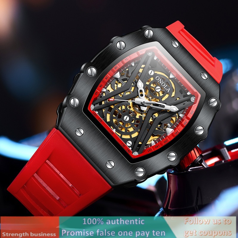 Onola Brand Watch ON3828 นาฬิกาข้อมืออัตโนมัติ สายซิลิโคน กันน้ํา สไตล์สปอร์ต แฟชั่นสําหรับผู้ชาย