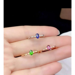 แหวนNatural bluesapphire gatnet diopsideแท้