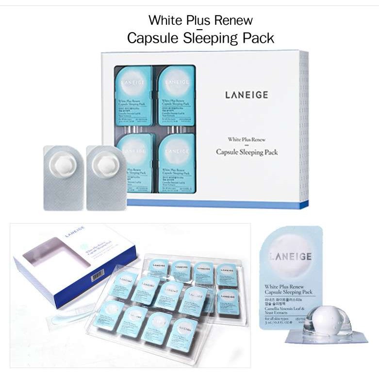 Káº¿t quáº£ hÃ¬nh áº£nh cho Laneige white plus renew capsule sleeping pack *16pcs