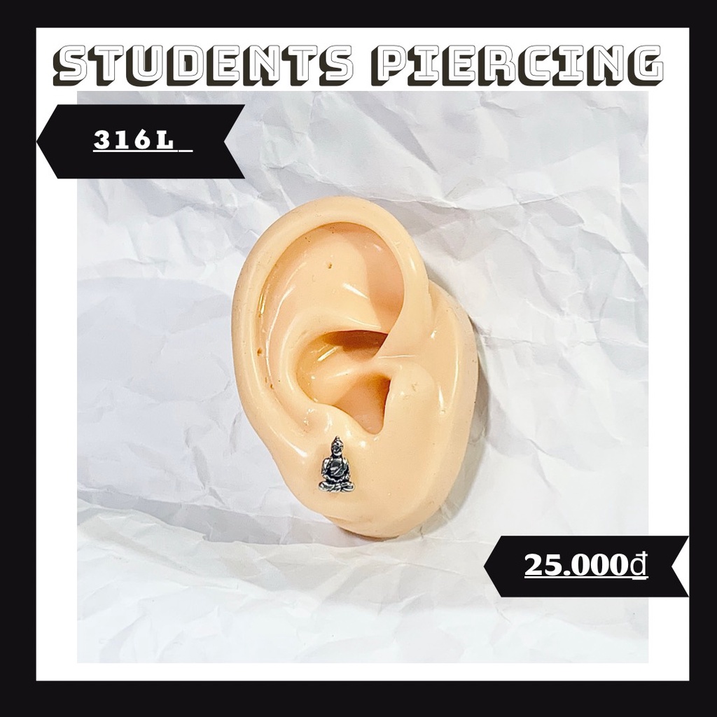 ต่างหูพระ - ต่างหูเหล็ก 316L