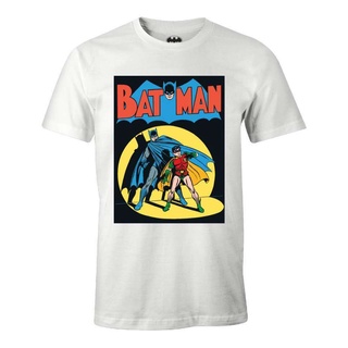 เสื้อยืดคอกลมเสื้อยืด พิมพ์ลายการ์ตูนค้างคาว Robin Iconic สําหรับผู้ชายผ้าฝ้ายแท้