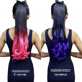 📣ลดทั้งร้าน หางม้าลอนแบบผูก สีแฟนซีทูโทน ยาว 50  ซม. มีหลายสี ไปปาร์ตี้ ออกงานก้อเริ่ด รุ่น Ombre Curly