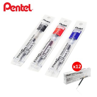 ไส้ปากกา Pentel เพนเทล (ยกโหล) 0.5 0.7 1.0 สีน้ำเงิน,ดำ,แดง ไส้เพนเทล รีฟิลปากกา 12 ชิ้น (Pentel Energel refill 1 dozen)