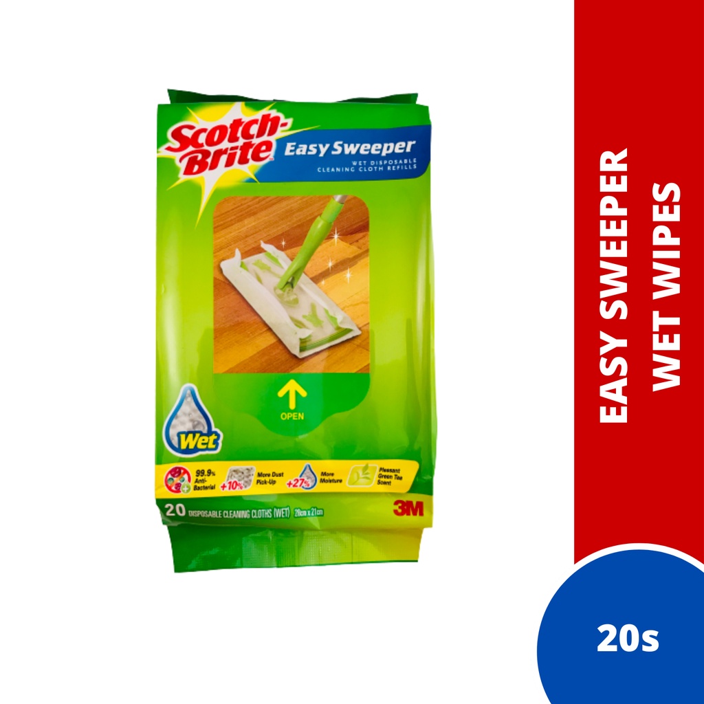 3M Scotch-Brite Easy Sweeper ผ้าเช็ดทําความสะอาดเปียก