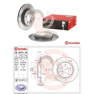 08 9975 21 จานเบรค ล้อ R (ยี่ห้อ BREMBO) รุ่น UV MAZDA มาสด้า 3 (BK) 2.0, NEW 3 (BL) ปี 2005-&gt;