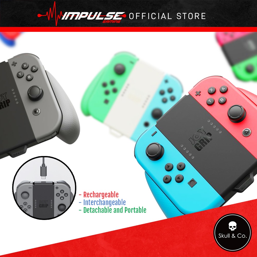 Skull & Co JoyGrip: ด้ามจับ Joy-Con แบบชาร์จได้สําหรับ Nintendo Switch Joy-Con