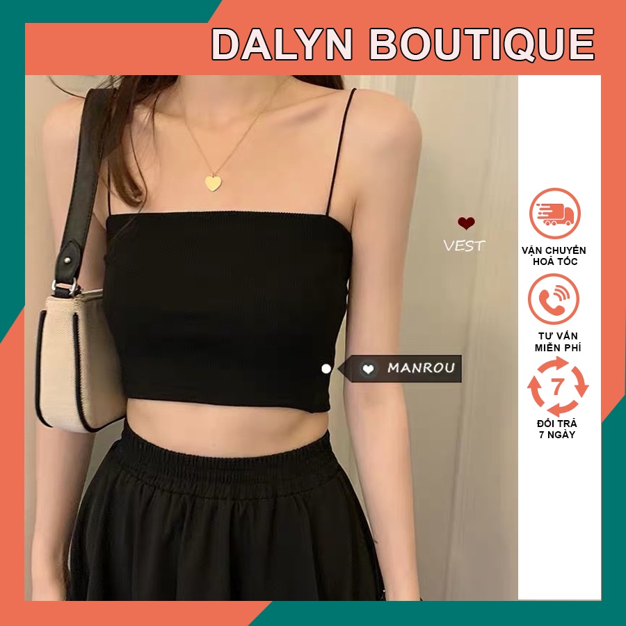 Dalyn Slim Ribbed Crochet Shirt 2 สี ดํา ขาว