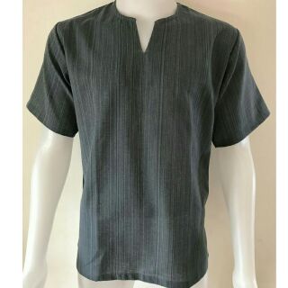 [ส่งฟรี]เสื้อผ้าฝ้าย 100% คอกลม สีเทา แขนสั้น