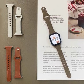 【11colors】Small waist leather strap for Apple watch series 7 6 5 3 4 2 SE fashion casual wristband Apple watch 38mm 40mm 42mm 44mm 41mm 45mm