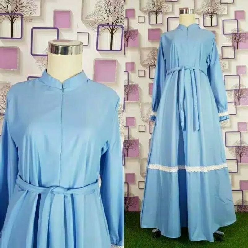 NAMAIRA TOYO LACE DRESS WITH FRONT ZIPPER SKIRT