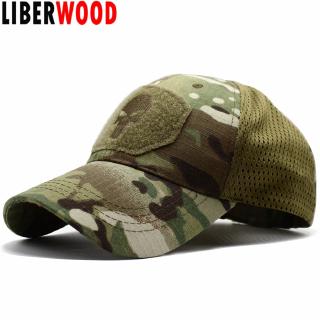 Punisher Skull Multicam Operator Cap Men Mesh Summer Fitted Tactical Cap Special Force Sniper SWAT Hat Patch Cap