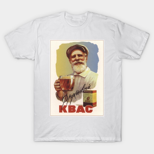 【2022tshirts】เสื้อยืดสีขาวเสื้อยืด พิมพ์ลาย Soviet Advert Fruit Kvass สําหรับผู้ชาย ผู้หญิงS-3XL