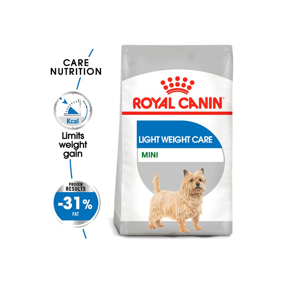 Royal canin Mini light weight care 3kg สูตรสำหรับพันธุ์เล็กควบคุมน้ำหนัก ขนาด3กก.  Exp:07/2027