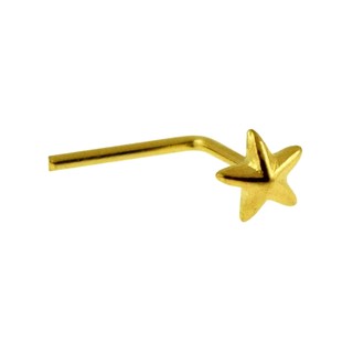 จิว รูปดาว 3 มิติ Solid Gold ทองแท้  9K Solid Gold 3D Star Nose Studs