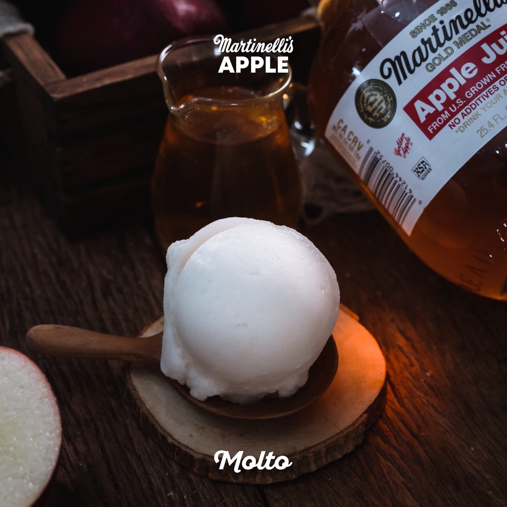 Martinelli’s Apple (ไอศกรีม แอปเปิ้ล มาตินเนลี่ ซอร์เบต์1 ถ้วย 16 oz.) - Molto premium Gelato