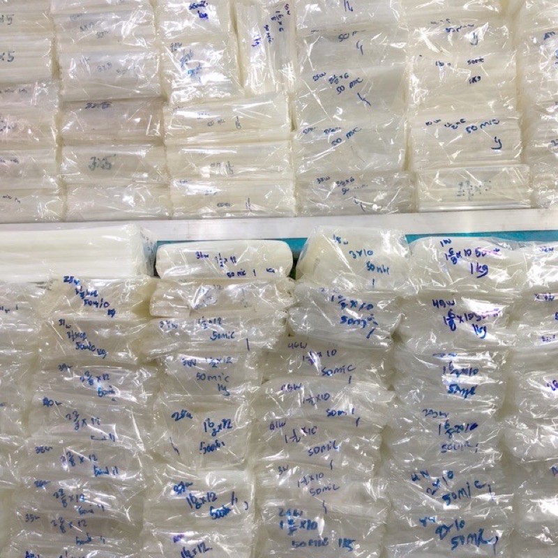 พร้อมส่ง> ถุงแก้ว ขนาด 2x8, 2.25x6, 2.5x5, 2.5x6, 2.5x7, 2.5x8, 2.5x10 นิ้ว