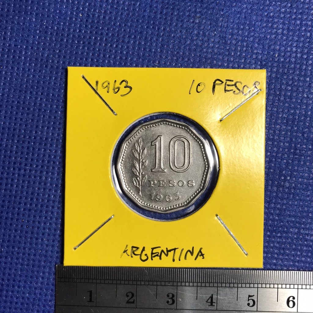 Special Lot No.60189 ปี1963 อาร์เจนติน่า 10 PESOS เหรียญสะสม เหรียญต่างประเทศ เหรียญเก่า หายาก ราคาถูก