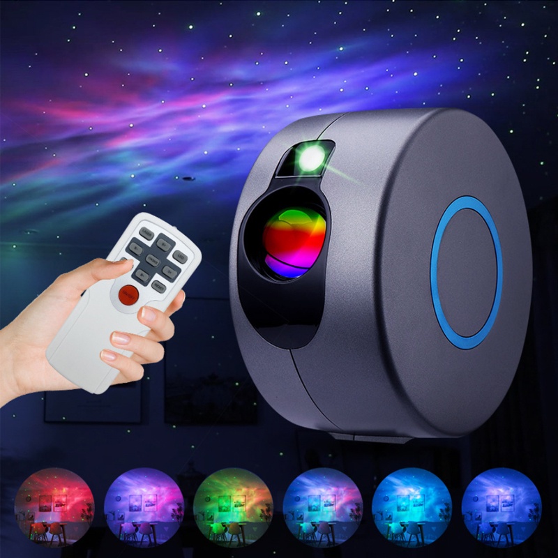 Aurora Star Galaxy Starry Sky LED โปรเจคเตอร์โคมไฟหมุนไฟกลางคืนโคมไฟเนบิวลาที่มีสีสันบรรยากาศห้องนอนข้างโคมไฟ