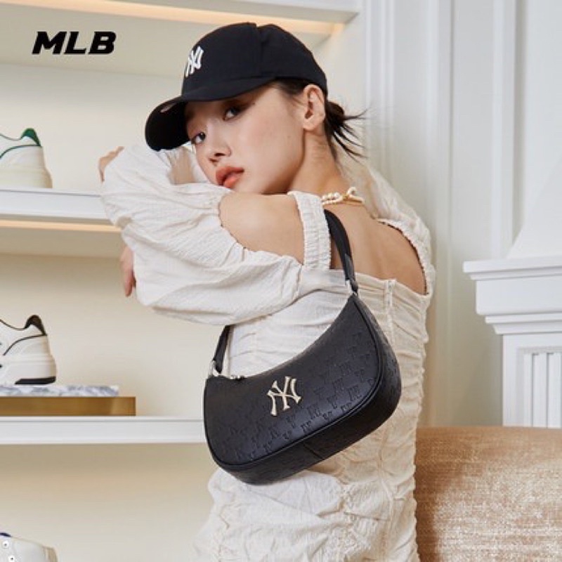 MLB bag NY handbag PU กระเป๋าสะพายไหล่ Underarm bag กระเป๋า Ny MONOGRAM