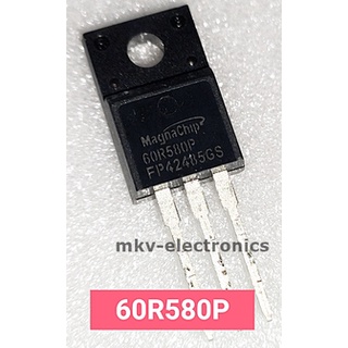 (1ตัว) 60R580P , MMF60R580P , MOSFET N-Channel 650V 8A 0.58Ω TO-220FP (รหัสสินค้า M01393)