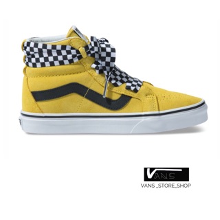 VANS SK8HI CHECK WRAP ALT LACE ASPEN GOLD TRUE WHITE SNEAKERS สินค้ามีประกันแท้