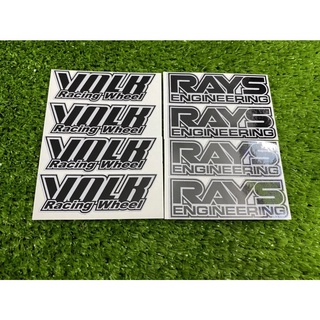 สติ๊กเกอร์ Rays Volk ติดก้านล้อTE37 สะท้อนแสง3Mแท้ สีดำ (1ชุด=4ล้อ)