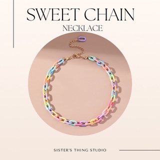 Sister’s Thing Studio 🌈 Sweet Chain Necklace สร้อยคอหมากเก็บสีหวาน