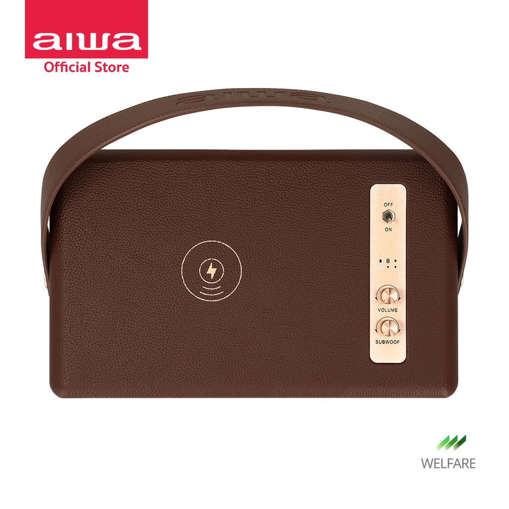 [ผ่อน 0%] AIWA Oracle Bluetooth Speaker ลำโพงบลูทูธพกพา รองรับ Wireless Charging BASS++ A627