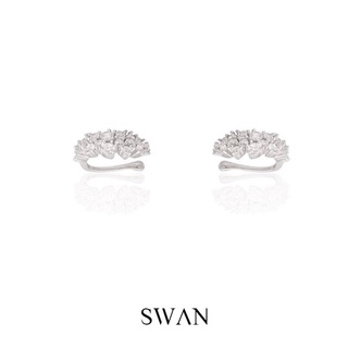 SWAN - Olivia Ear Cuff ต่างหูหนีบเงินแท้ ไม่ต้องเจาะ ฝังเพชรคิวบิกเซอร์โคเนีย cubic zirconia