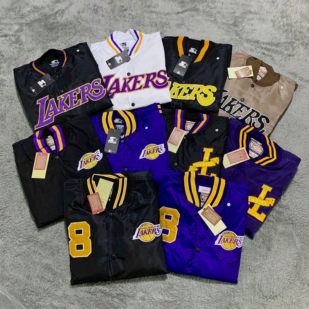 เสื้อแจ็กเก็ต BASEBALL NBA LA LAKERS - LOS ANGELES LAKERS Antem LABEL