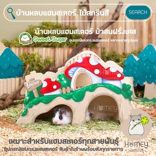 Homey Hamster 🐹☘️ บ้านหลบบันไดแฮมสเตอร์ 🍄🌲 Sweet Sugar ของแต่งกรงแฮมสเตอร์ โต๊ะไม้ชั้นลอย รองกรงmillamore จักรแฮมสเตอร์