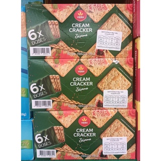 วิเอล่า ขนมปังกรอบไดเจสทีฟ ผสมงา บรรจุ 31กรัม ยกกล่อง 6ชิ้น VIEIRA DIGESTIVE THINS CREAM CRACKER SESAME