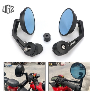 กระจกปลายแฮร์ vespaและรถรุ่นต่าง Motorcycle SIDE MIRROR Rearview Rear View Round Handlebar Ends Mirrors Blue Glass for VESPA LT LX150 SPRINT PRIMA S125 GTS