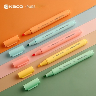 Kaco ปากกามาร์กเกอร์ ไฮไลท์ สีแคนดี้ ป้องกันการเลื่อน สําหรับนักเรียน สํานักงาน 5 ชิ้น