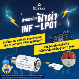 INF-LP01 Lighting Protector ตัวป้องกันฟ้าผ่าเข้าระบบ TV หรือ กล่องรับสัญญาณ